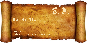 Bergh Mia névjegykártya